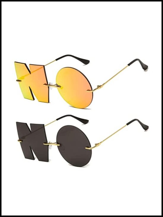 UV400 Rimless Irregular Sunglasses Metal Frame Polarized Lens Streetwear main image 4